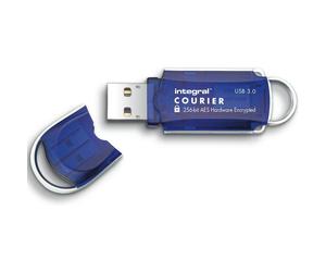 Integral 64GB Courier USB 3.0 FIPS 197 Encrypted Flash Drive - 145MB/s