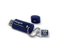 Integral 64GB Crypto-140-2 Dual Password 256-Bit Hardware Encrypted 3.0 USB Secure Dual Password Flash Memory Drive - Certified to FIPS 197, Protection & Rugged Triple-layer Waterproof Design XTS-AES