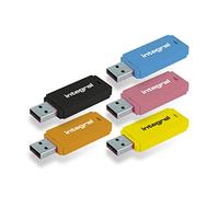Integral 64GB Neon USB 2.0 Flash Drive 5-Pack (Black/Pink/Yellow/Orange/Blue)