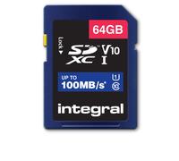 Integral 64Gb Sd Card Sdxc Uhs-1 U1 Cl10 V10 Up To 100Mbs Read