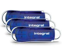 Integral 64GB USB 2.0 Flash Drive 3-Pack - Courier Blue