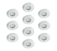 Integral 6W Dimmable Warm White LED Fire Rated Low Profile Fixed Downlight - Matt White - Pack of 10
