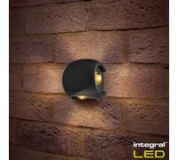 Integral Crosscube 4-Way Outdoor Wall Light 2 Pack, 360Lm Warm White Led, Cube Design With Decorative Beam Patterns