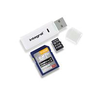 Integral Dual-Slot Micro SD & SD USB2.0 Memory Card Reader Adapter - Plug & Play, Works with PC & Mac and Compatible with SDXC, SDHC, SD, microSDXC, microSDHC, microSDXC, MMC & MMCplus