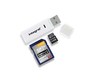 Integral Dual-Slot Micro SD & SD USB2.0 Memory Card Reader Adapter - Plug & Play, Works with PC & Mac and Compatible with SDXC, SDHC, SD, microSDXC, microSDHC, microSDXC, MMC & MMCplus