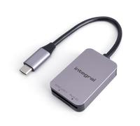 Integral Dual Slot UHS-II V90/V60 SD 4.0 & microSD Memory Card Reader Adapter with USB C connector - For iPhone 15/16 Plus/Pro/Pro Max, MacBook Pro/Air M1/M2/M3/M4, iPad, PC, laptop, smartphone