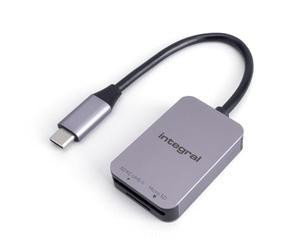 Integral Dual Slot UHS-II V90/V60 SD 4.0 & microSD Memory Card Reader Adapter with USB-C Connector for iPhone 15/16 Plus and Pro Max, MacBook M1/M2/M3/M4, iPad, PC, Laptop and Smartphone