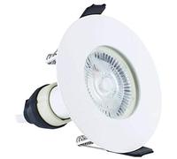 Integral Evofire 70mm cutout Fire Rated Downlight White Round +GU10 Holder + loop-in loop-out terminal block