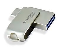 Integral Flash Drive 256 GB USB Type-A, USB Type-C Silver