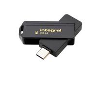 Integral Flash Drive 64 GB USB Type-C Black, Gold