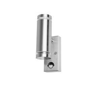 Integral ILDED047 Outdoor Stainless Steel Up And Down GU10 IP54 Wall Light with PIR Steel