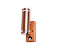 Integral ILDED049 Outdoor Stainless Steel Up And Down GU10 IP54 Wall Light with PIR Copper
