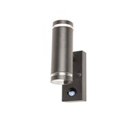 Integral ILDED062 Outdoor Stainless Steel Up And Down GU10 IP54 Wall Light with PIR Anthracite Grey