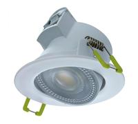 Integral ILDL68G006 Compact Eco LED Tilt Downlight, Matt White, CCT, 550lm, IP44, Dimmable