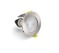 Integral ILDLFR60D105 Evofire Micro Bezel Fire Rated Downlight 60mm Cutout 72mm Diameter IP65 Satin Nickel Round +GU10 Holder