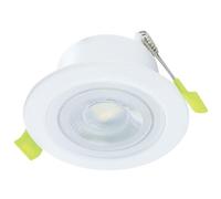 Integral ILDLFR65M001 EcoGuard 5w LED Downlight, Matt White, Dimmable, IP65, 3000K, 600lm, 38° Beam