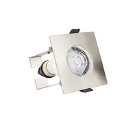 Integral ILDLFR70D010 Evofire Fire Rated Downlight 70mm Cutout IP65 Satin Nickel Square +GU10 Holder & Insulation Guard