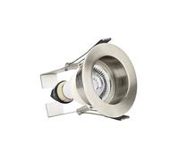 Integral ILDLFR70E004 Evofire Fire Rated Downlight 70mm Cutout IP65 Satin Nickel Recessed +GU10 Holder & Insulation Guard