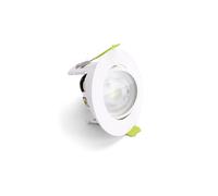 Integral ILDLFR70K168 Evofire Tiltable Fire Rated Downlight IP20 70mm Cutout 85mm Dia White Round +GU10 Holder