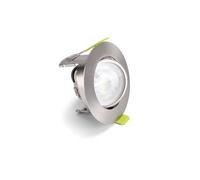 Integral ILDLFR70K169 Evofire Tiltable Fire Rated Downlight IP20 70mm Cutout 85mm Dia Satin Nickel Round +GU10 Holder