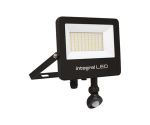 Integral ILFLC254 Super Slim 2 Floodlight IP67 7000Lm 70W Smart Tuya Dimmable Alexa Google Assistant CCT Tunable 3000-6500K PIR 120° 100Lm/W Black