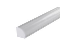 Integral ILPFC046 1m 20 x 20mm Aluminium Frosted Diffuser Corner Surface Mount Profile with 2 Endcaps, 2 Mounting Brackets