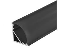 Integral ILPFC047B Profile for LED Tape, Black, 20mm x 2m, Black Diffuser, Corner Mounted