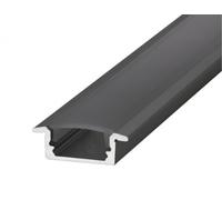 Integral ILPFR071B Profile for LED Tape, Black, 23mm x 7.9mm 1m, Black Diffuser, Recessed