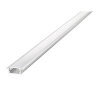 Integral ILPFR072 2m 23.2 x 7.9mm Aluminium Frosted Diffuser Recessed Profile with 2 Endcaps, 4 Mounting Brackets