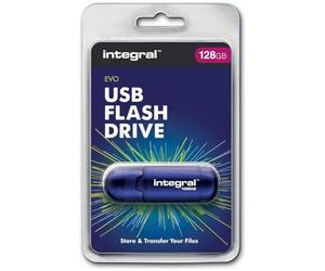 Integral INFD128GBEVOBL Memory Evo 128 GB USB 2.0 Flash Drive, Blue