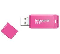 INTEGRAL INFD32GBNEONPK3.0 USB3.0 FLASH DRIVE, NEON PINK, 32GB