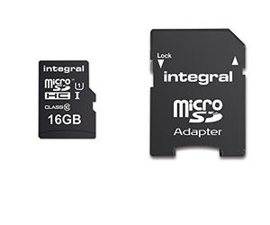 Integral INMSDH16G10-90U1 UltimaPro 16 GB MicroSDHC Class 10 Memory Card up to 90 MB/s, U1 Rating, Black