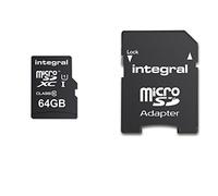 Integral INMSDX64G10-90U1 UltimaPro 64 GB MicroSDXC Class 10 Memory Card up to 90 MB/s, U1 Rating, Black