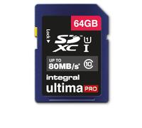 Integral INSDX64G10-80U1 UltimaPro 64 GB SDXC Class 10 Memory Card, up to 80 MB/s, U1 Rating