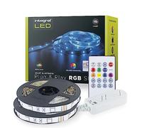 Integral LED 10m RGB Strip Light with UK Plug Adapter & IR Controller, Plug & Play, Colour Changing, Dimmable with Bluetooth App and IR Remote Control - Adjustable Colour, Brightness and Music Sync