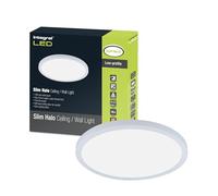 Integral LED 15W 1300LM Dimmable Halo Ceiling and Wall Light | 241mm Diameter | Modern Super-Slim Circular Design | White Bezel | Ideal for Bedroom, Kitchen, Living Room, Study and Corridor