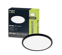 Integral LED 15W 1300LM Dimmable Halo Ceiling and Wall Light | 241mm Diameter | Modern Super-Slim Circular Design | Black Bezel | Ideal for Bedroom, Kitchen, Living Room, Study and Corridor