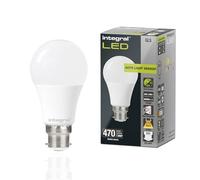 Integral LED 2 Pack B22 Non-Dimmable Dusk to Dawn Dual Sensor Frosted GLS Bulb - Warm White 2700K, 470lm, 4.8W (40W Equivalent) - Energy efficient & Ideal for Outdoor, Porch, Garage, Garden