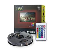 Integral LED 2m USB Strip Light for 32-58in TV or Screen, Plug & Play RGB Backlight, Colour Changing, Dimmable with IR Remote Control - Adjustable Colour and Brightness