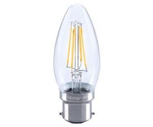 Integral LED 4.5w LED Filament Candle Light Bulb 2700K B22 BC Bayonet Dimmable =40w