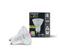 Integral LED 5 Packs Real Colour Premium GU10 dimmable Cool White Bulb - Reveal The Real Colours in Your Home (CRI95) with The Closest GU10 to Natural Sunlight, AMILGU10DE113-5