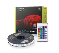 Integral LED 5m RGB Strip Light with UK Plug Adapter & IR Controller, Plug & Play, Colour Changing, Dimmable - Adjustable Colour & Brightness