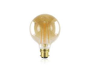 Integral LED 95mm Globe Sunset Light Bulbs E27 B22 Fittings - Create a Relaxing Vintage Ambience to Your Space. Stylish Amber Tinted Glass Bulb DIMMABLE & Non-DIMMABLE Options Available