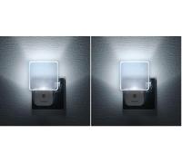 Integral LED Auto Sensor Night Light, Plug in Wall with Dusk to Dawn Photocell for Hallways, Stairs, Bedrooms, Landings, Children’s Room, Baby, Infants Nursery, Kitchen, Acrylic, 0.6 W, 2-Pack