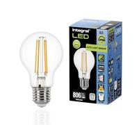 Integral LED E27 Omni-Filament GLS Bulb | Dusk-to-Dawn Dual Sensor | 7W 806lm Output (60W Equivalent) | 2700K Warm White Light | Non-Dimmable | Ideal for Outdoor, Porch, Garage, Garden, Patio