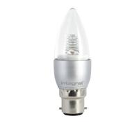 Integral LED ILB35B22C4.5N03KACMA B22 Large Bayonet Cap 4.5 Watt LED 230 lm Clear Candle Non-Dimmable Bulb, Warm White
