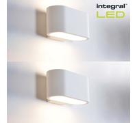 Integral LED Indoor Decorative Paintable Gypsum Chania Wall Mounted Light: Ip20: Requires 1X G9 Bulb (Max 40W) - 2 Pack