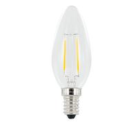 Integral LED Non-Dimmable Clear Filament Wide Beam Angle Classic Candle Bulb (E14 Small Screw 2 W LED 2700 k 250 lm) - Warm White