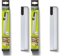 Integral LED SensorLux Warm White Dimmable Motion Detection Under Cabinet & Wardrobe Light with Magnetic Strip - Aluminium Construction, Rechargeable 1600mAh Battery & Easy to Install (Pack of 2)