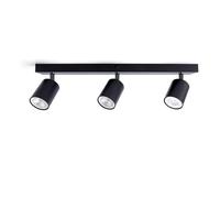 Integral LED Siena 3 Way GU10 LED Spotlight Bar | Modern Indoor Ceiling Light Fitting | Adjustable and Rotatable | Ideal for Living Room, Bedroom, Kitchen and Dining Room - Premium Matt Black Finish